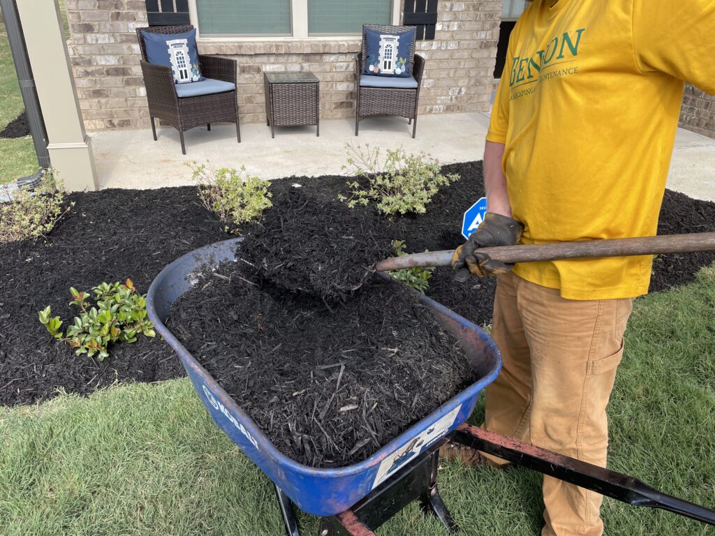 Mulch installation by Benson Lawns McDonough